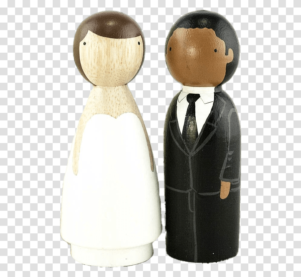Wooden Wedding Figurine Peg Doll Wedding Cake Topper, Tie, Toy, Person, Penguin Transparent Png