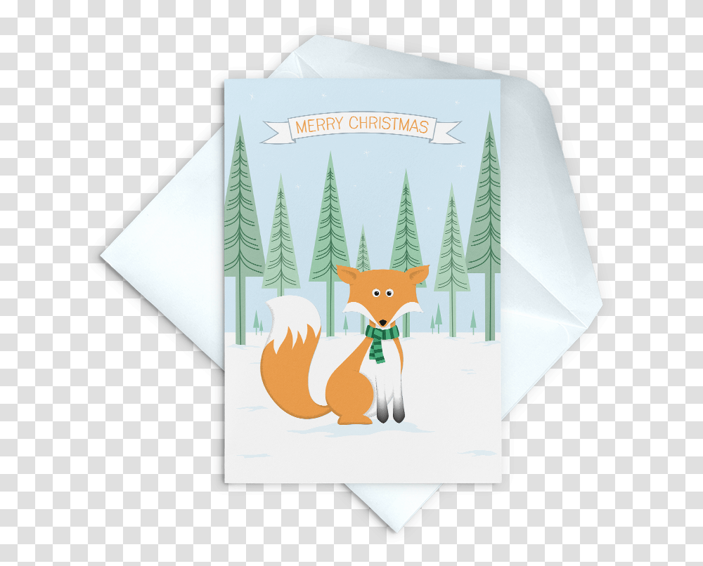 Woodland Fox Christmas Card Red Fox, Envelope, Paper, Mail Transparent Png