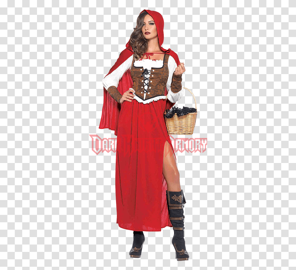 Woodland Red Riding Hood Costume Wolf And Red Riding Hood Costume, Person, Dress, Female Transparent Png