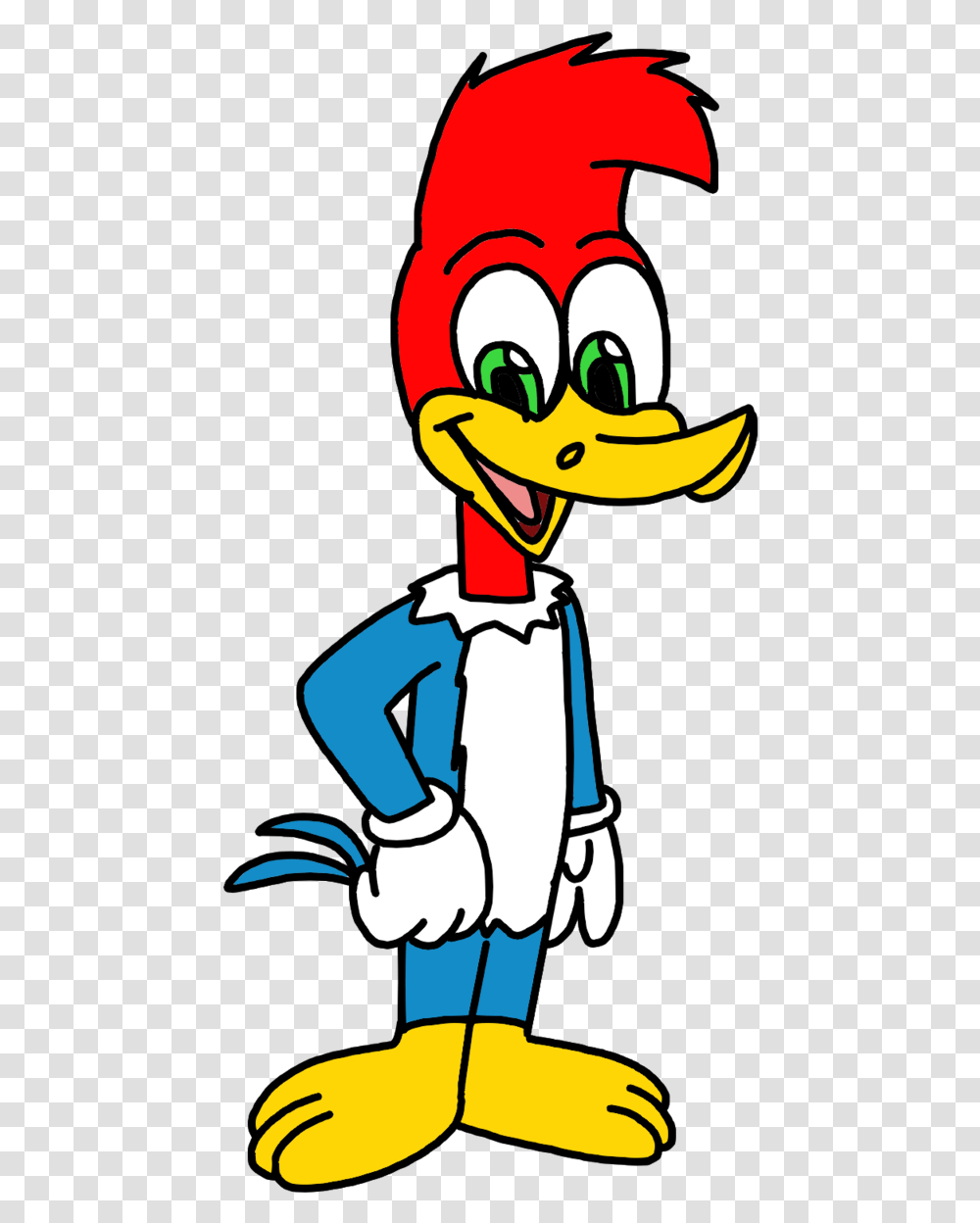 Woodpecker With His Design Woody Woodpecker Bugs Bunny, Person, Plant, Hand, Outdoors Transparent Png