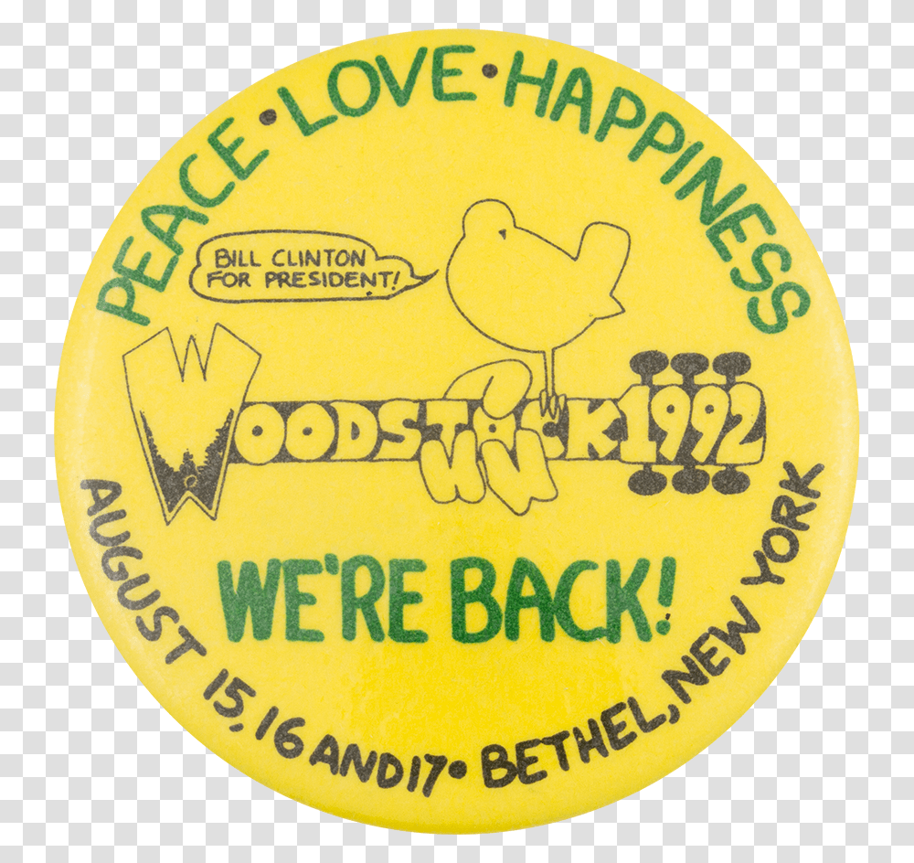 Woodstock 1992 Event Button Museum Label, Logo, Trademark Transparent Png