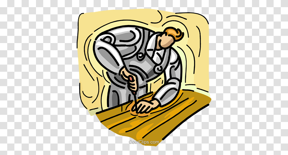 Woodworking Royalty Free Vector Clip Art Illustration, Carpenter, Washing, Sled, Worker Transparent Png