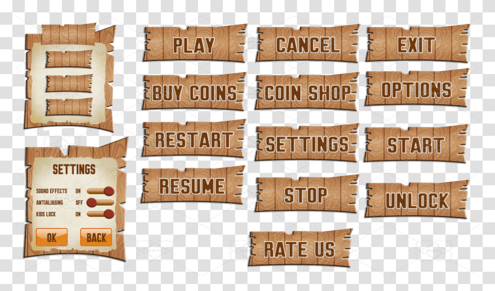 Woody Buttons Wood, Label, Text, Cardboard, Brick Transparent Png