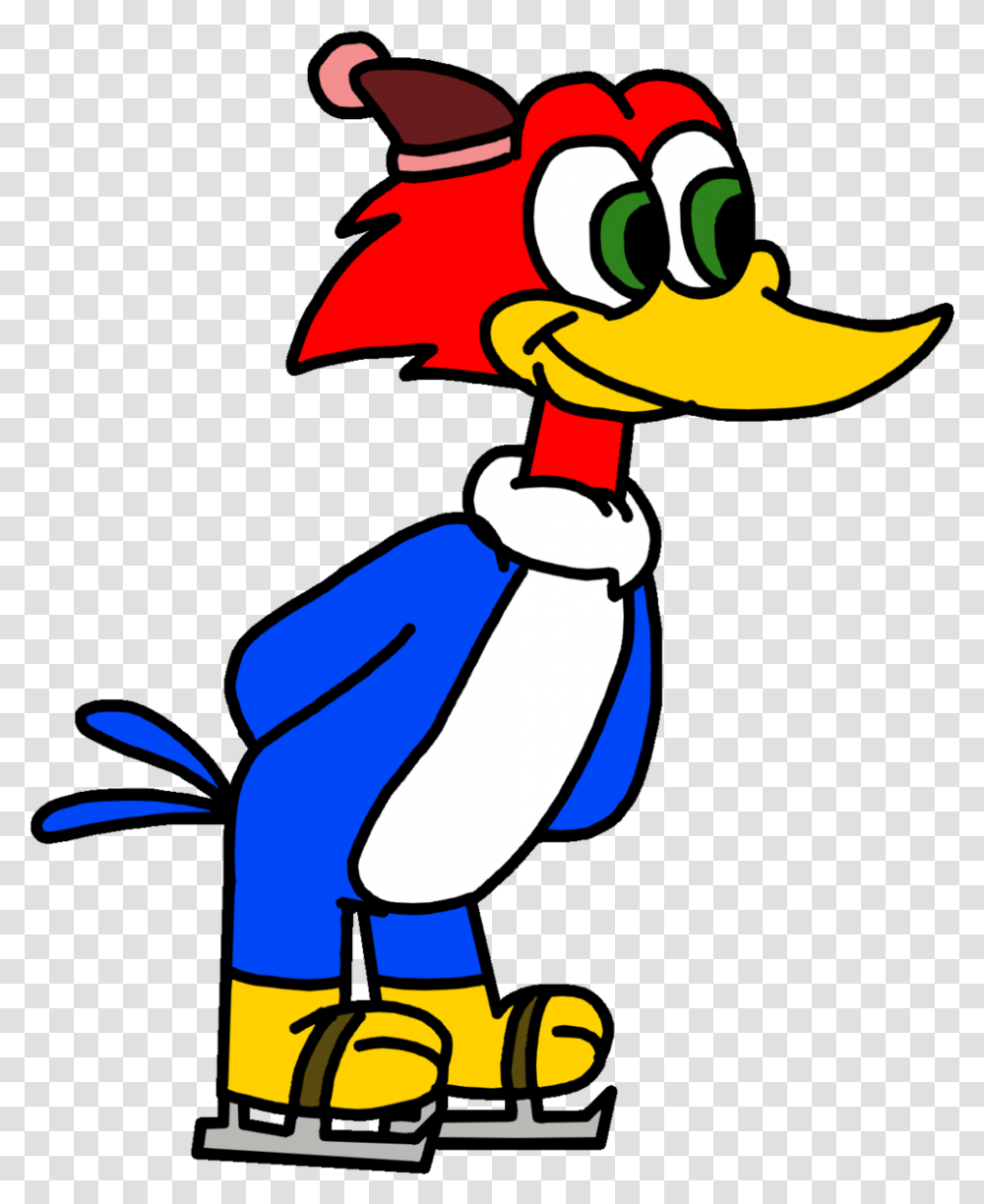 Woody Woodpecker Doing Ice Skating By Marcospower1996 Duck, Light, Flame Transparent Png