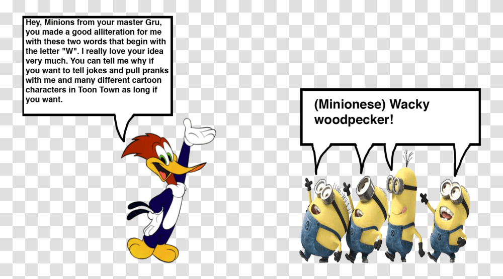 Woody Woodpecker Meets The Minions By Darthranner83 Spongebob Meets The Minions, Person, Human, People Transparent Png