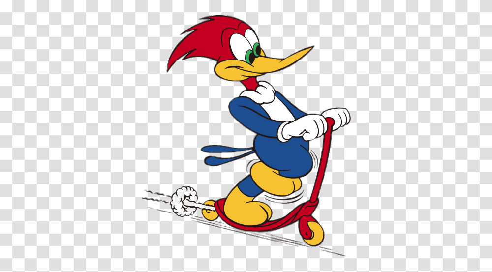 Woody Woodpecker, Scooter, Vehicle, Transportation Transparent Png
