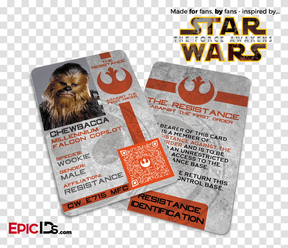 Wookie Star Wars Identity Card, Advertisement, Poster, Flyer, Paper Transparent Png
