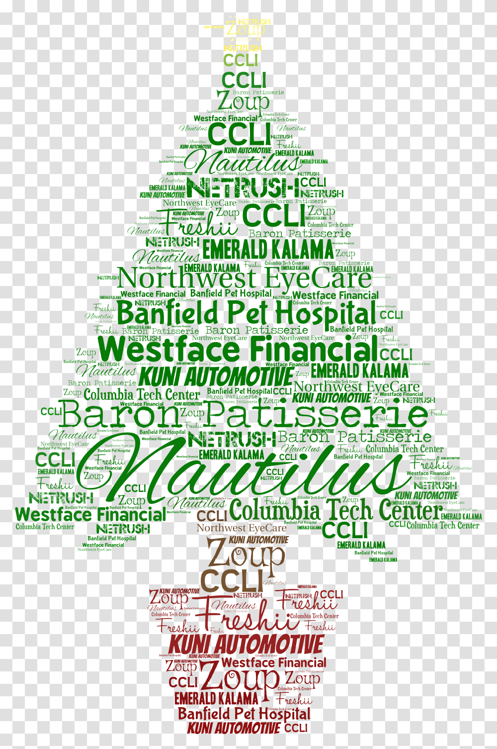 Word Cloud Tree Frame Christmas Tree, Plant, Flyer, Poster Transparent Png