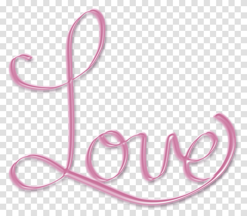 Word Love In Pink, Scissors, Blade, Weapon, Weaponry Transparent Png