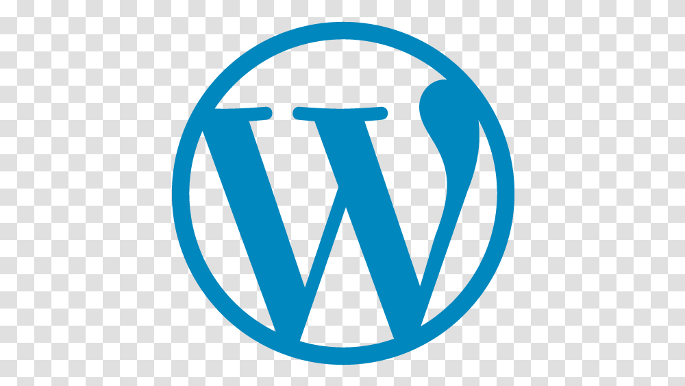 Wordpress Blue Logo Wordpress Logo, Symbol, Trademark, Recycling Symbol, Light Transparent Png