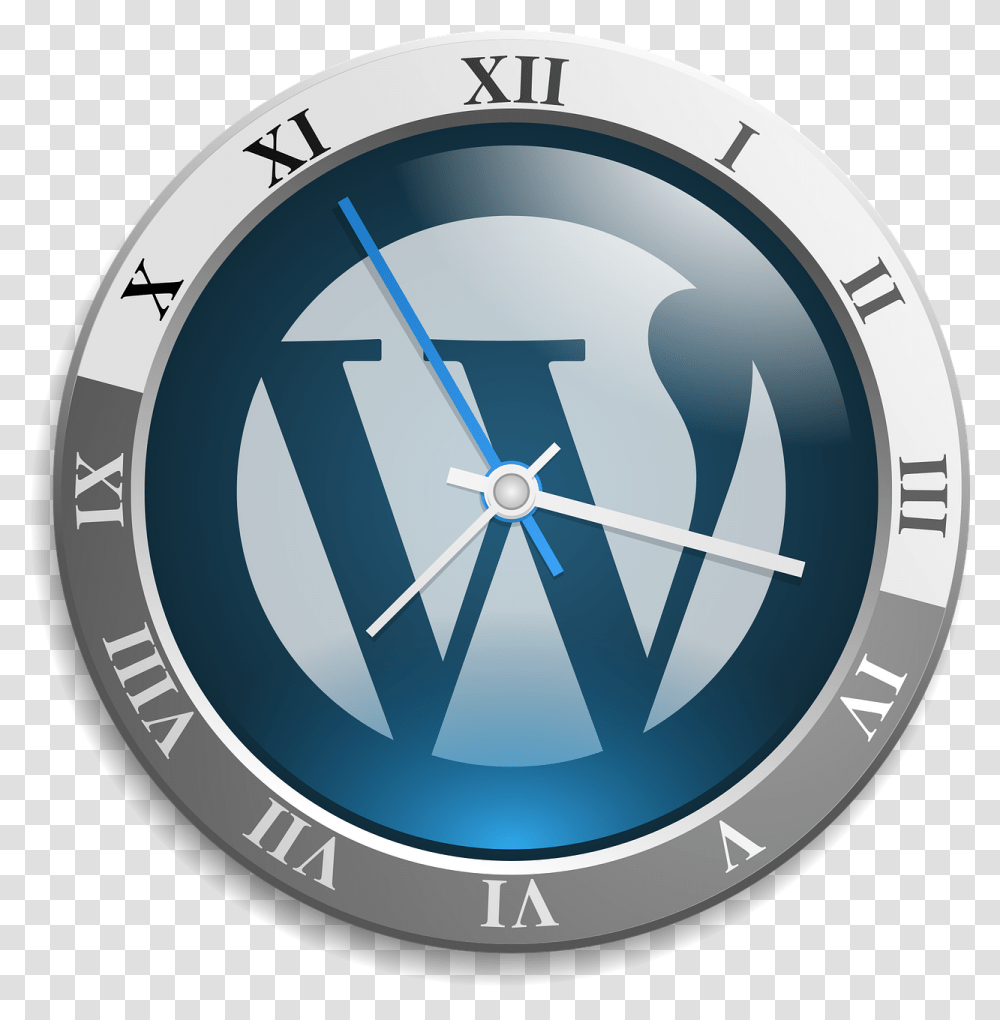 Wordpress Logo Symbol Clock Chrome Round Time Clock Animated Gif, Compass, Clock Tower, Architecture, Building Transparent Png