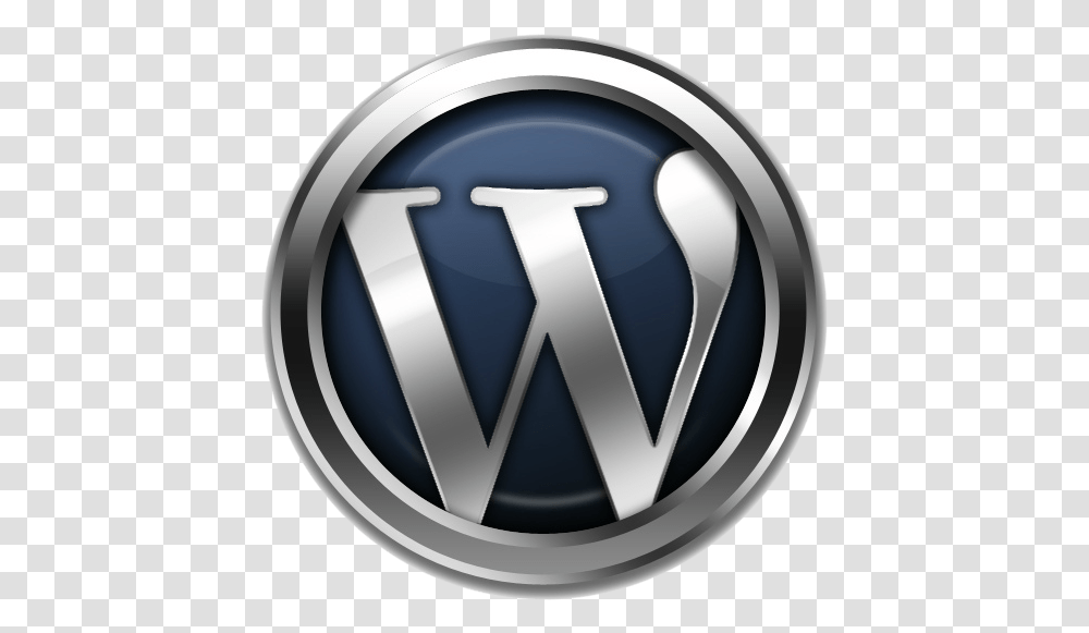 Wordpress Metallic Logo Logo Of Wordpress, Trademark, Emblem, Ring Transparent Png