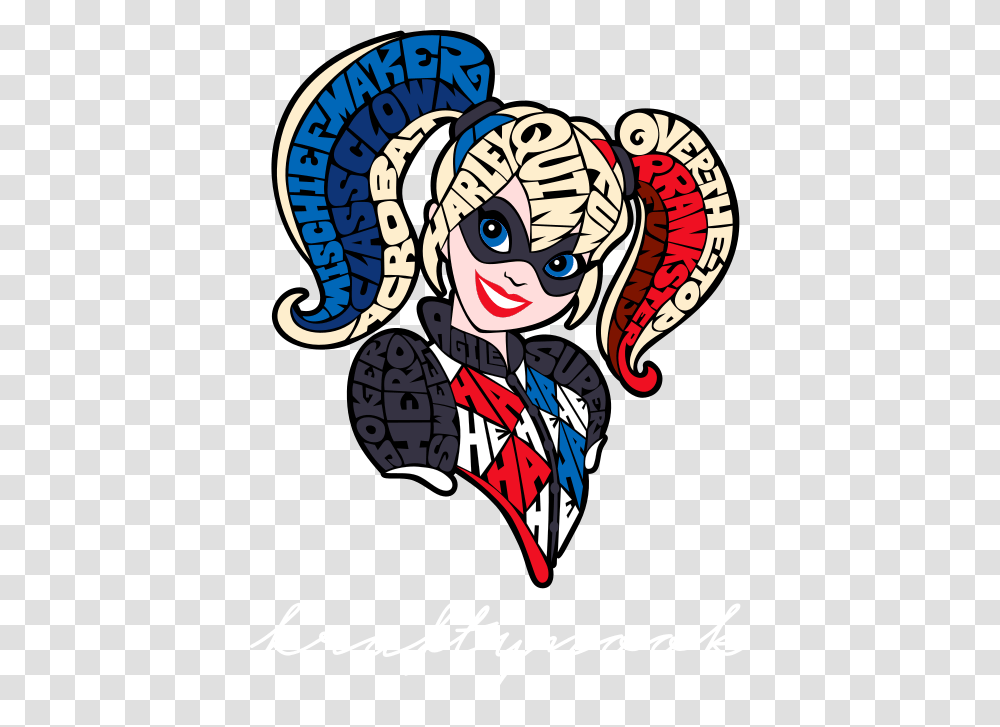 Words That Describe Harley Quinn, Poster, Doodle, Drawing Transparent Png