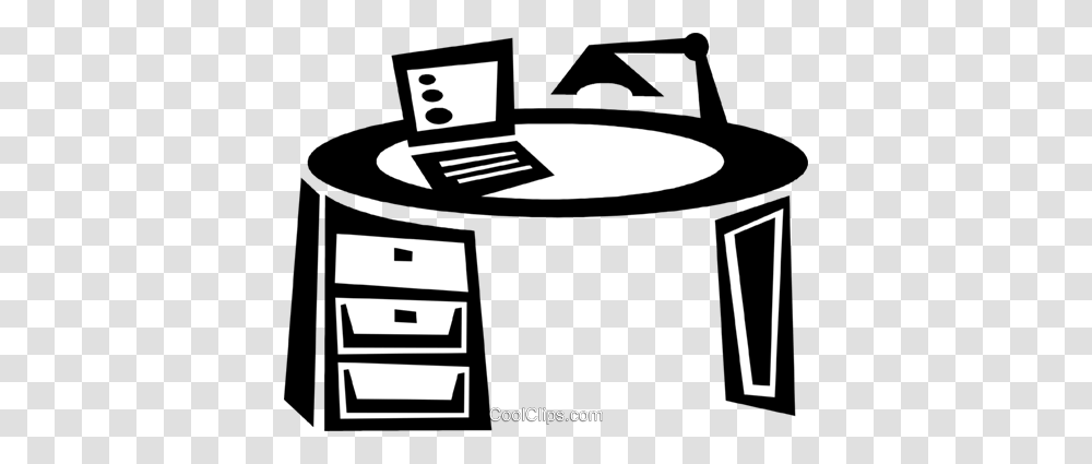 Work Desk Royalty Free Vector Clip Art Illustration, Dutch Oven, Pot, Furniture, Mailbox Transparent Png