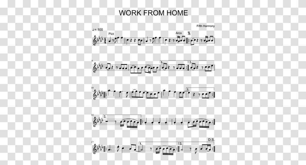 Work From Home Violin Sheet Music, Gray, World Of Warcraft Transparent Png
