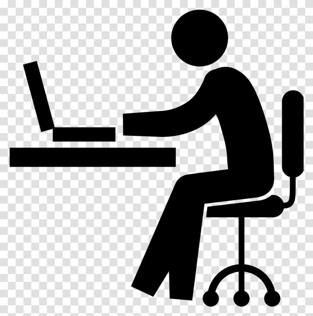 Work Icon Stick Figure Doing Work, Gray Transparent Png