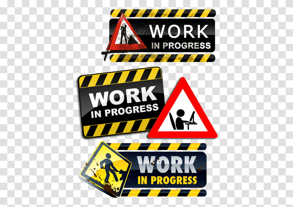 Work In Progress Logo, Sign, Road Sign, Poster Transparent Png