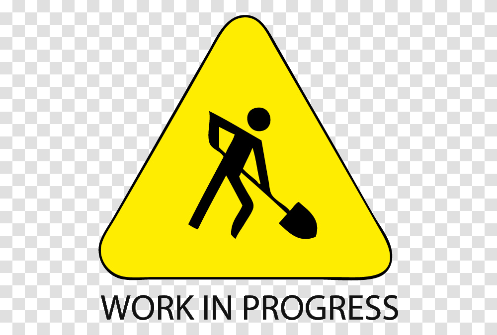 Work In Progress Logo, Sign, Road Sign, Triangle Transparent Png