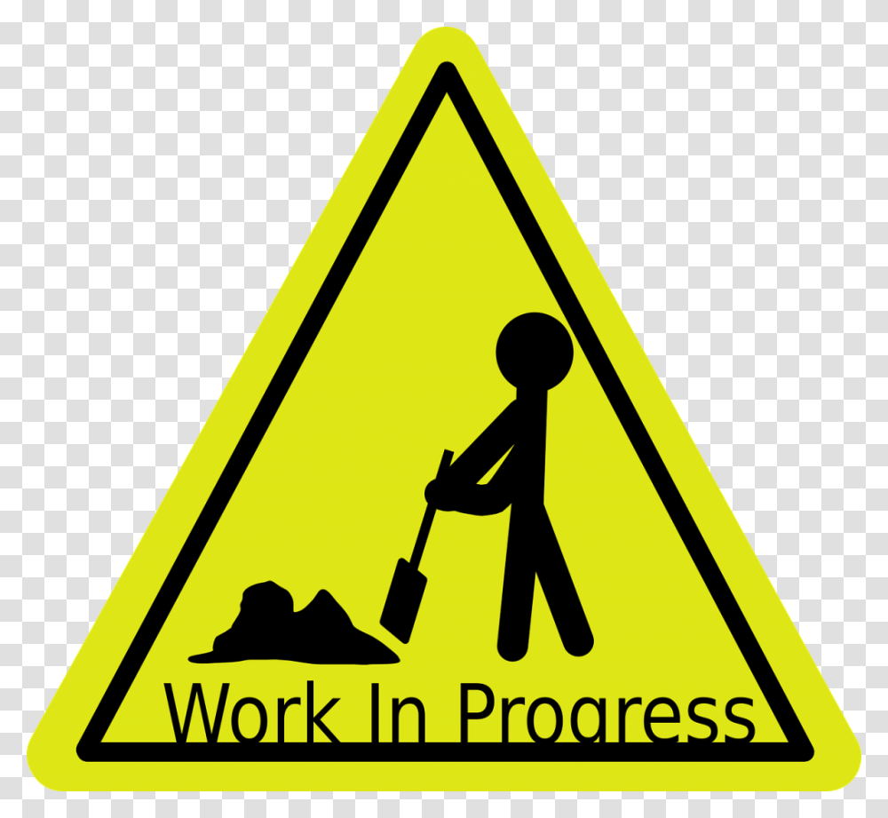 Work In Progress Work In Progress Clipart, Sign, Road Sign, Person Transparent Png