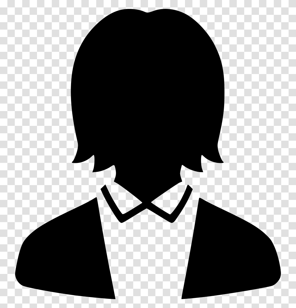 Work Profile User Default Female Suit Female Profile Icon, Silhouette, Stencil, Person, Human Transparent Png
