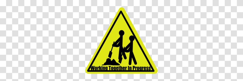 Work Together In Progress Clip Art, Sign, Road Sign, Triangle Transparent Png