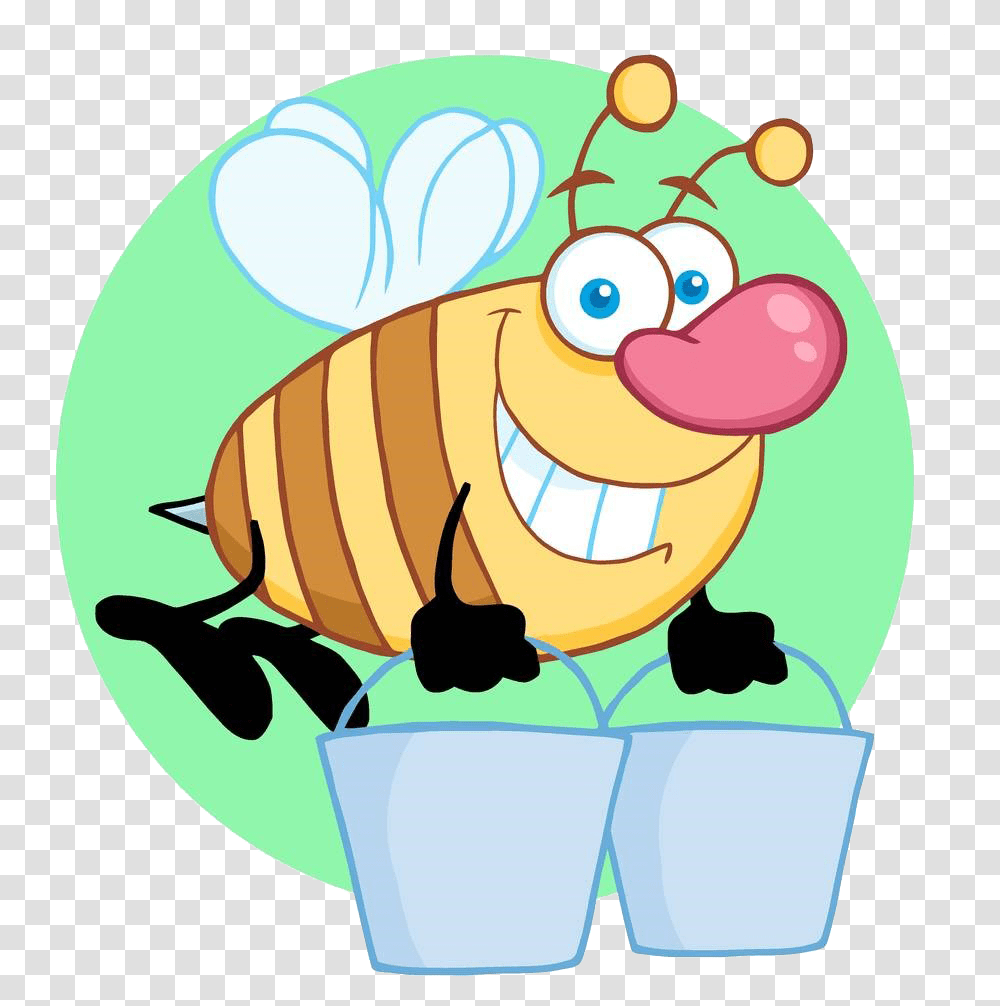 Worker Bee Clip Art Bucket With Honey, Invertebrate, Animal, Insect, Flea Transparent Png