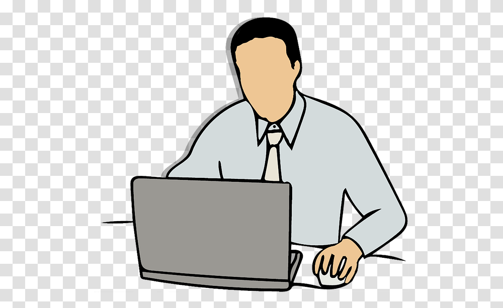 Worker Clipart Background, Pc, Computer, Electronics, Person Transparent Png