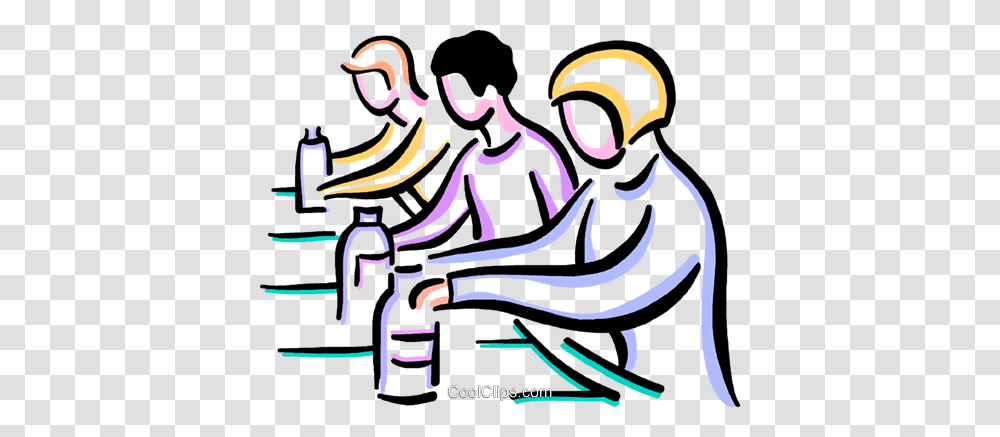Workers On Assembly Line Royalty Free Vector Clip Art Illustration, Doodle, Drawing, Crowd Transparent Png