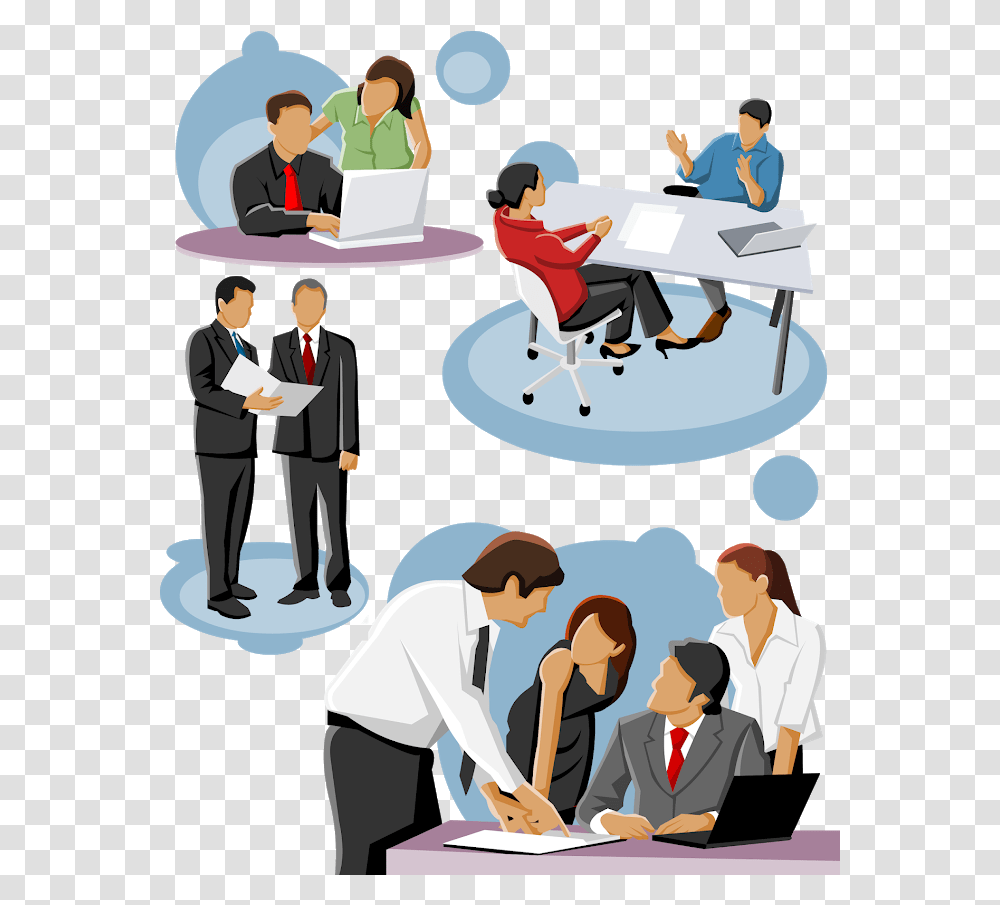 Working Illsutration Icon Business Icon Business People Speaking, Person, Crowd, Sitting, Comics Transparent Png