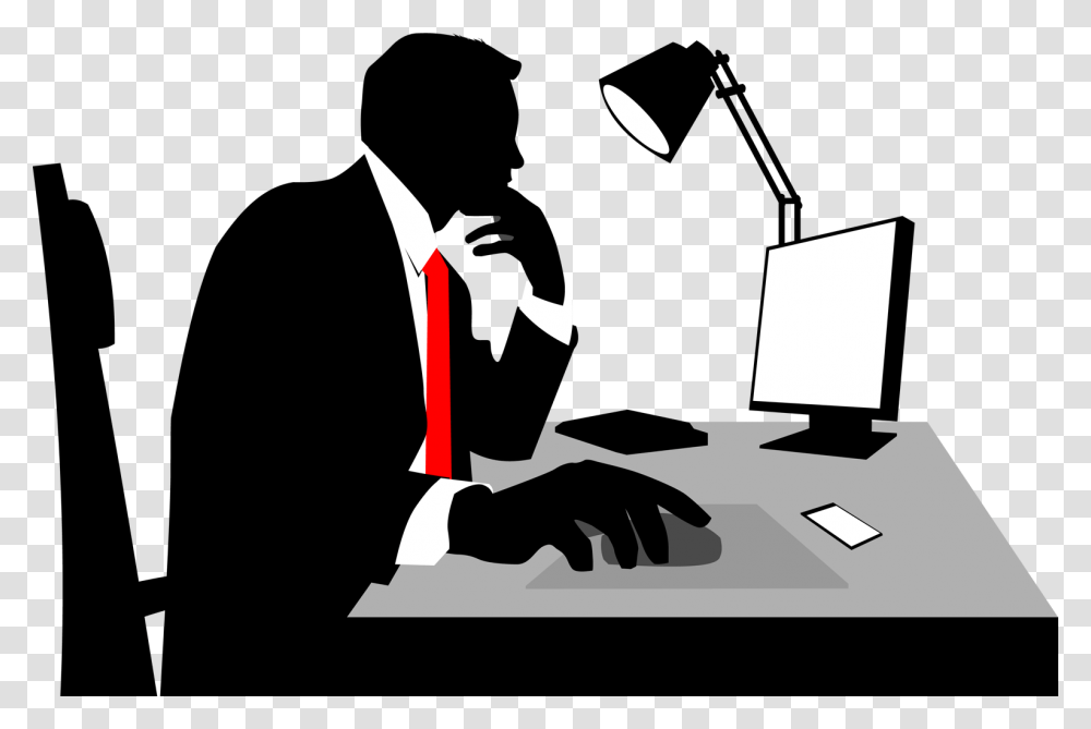 Working In Office, Electronics, Monitor, Screen, Display Transparent Png