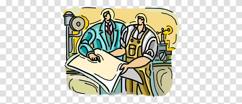 Working In The Machine Shop Royalty Free Vector Clip Art, Laundry, Washing, Comics, Book Transparent Png