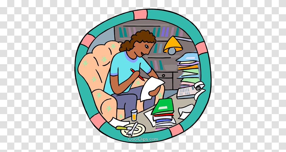Working On School Assignments Royalty Free Vector Clip Art, Washing, Female, Laundry, Poster Transparent Png