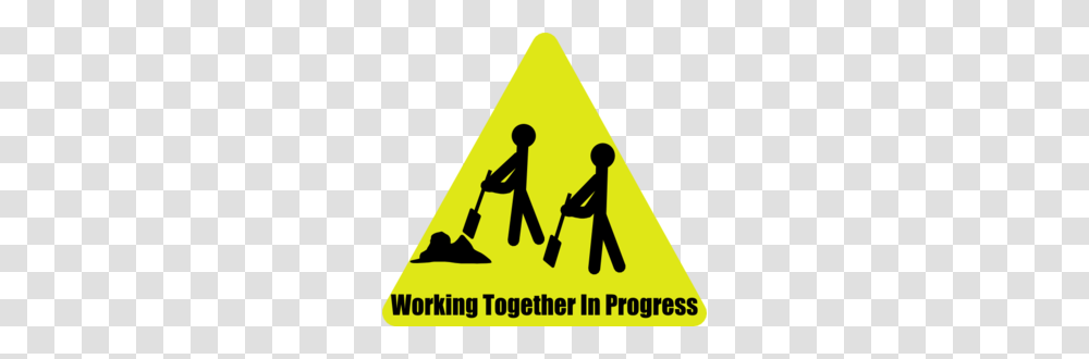 Working Together In Progress Clip Art, Sign, Road Sign Transparent Png