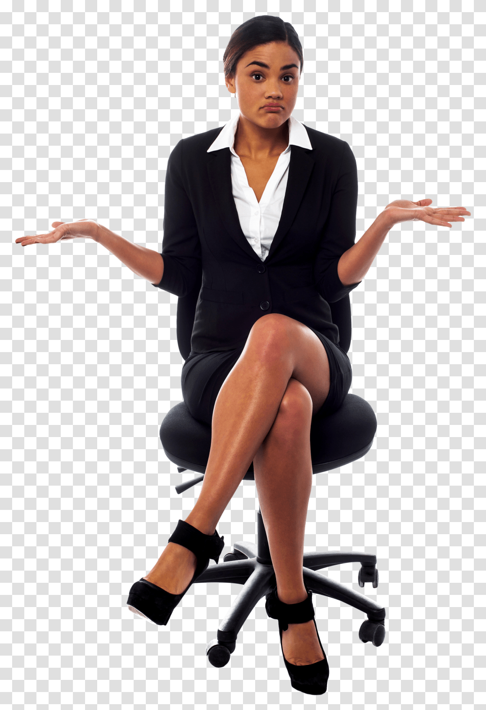 Working Women Royalty Free Image Women Sitting In Chairs, Suit, Overcoat, Shoe Transparent Png