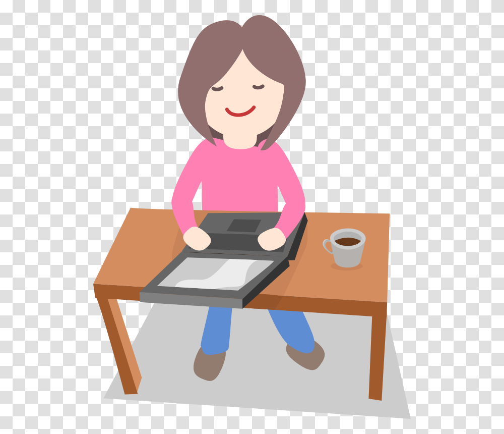 Working Working Clipart, Furniture, Female, Tabletop, Girl Transparent Png