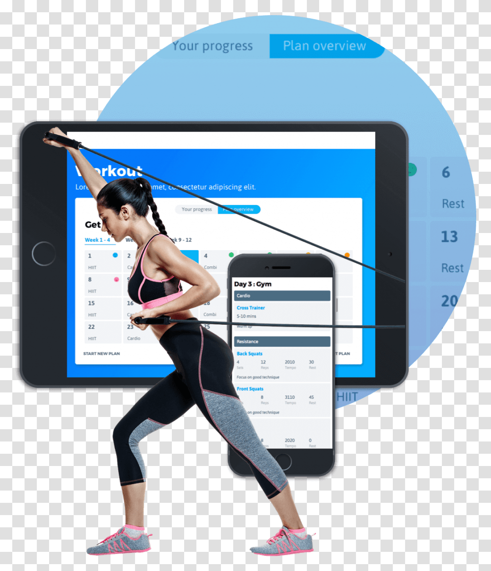 Workout Exercise, Computer, Electronics, Tablet Computer, Person Transparent Png