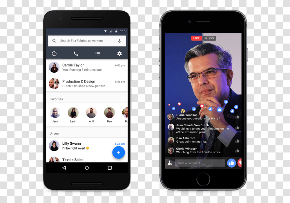 Workplace By Facebook Live Video, Mobile Phone, Electronics, Cell Phone, Person Transparent Png
