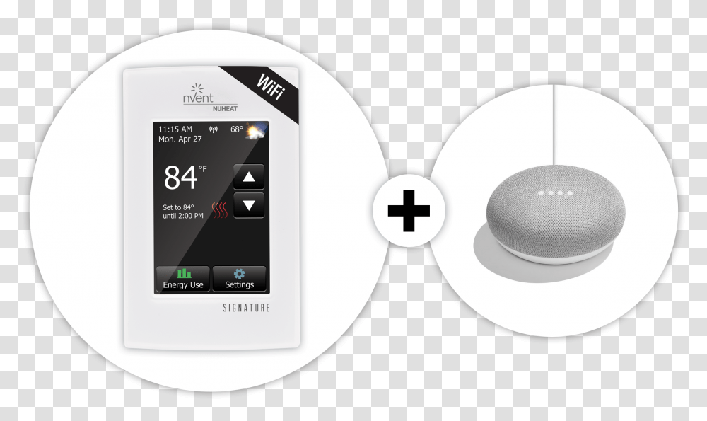 Works With The Google Assistant Nuheat, Electronics, Disk, Stereo Transparent Png