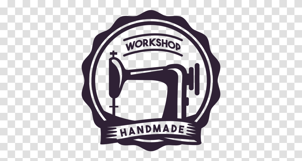 Workshop Handmade Sewing Machine Needle Badge Sticker Maquina De Costura Logo, Label, Text, Helmet, Clothing Transparent Png