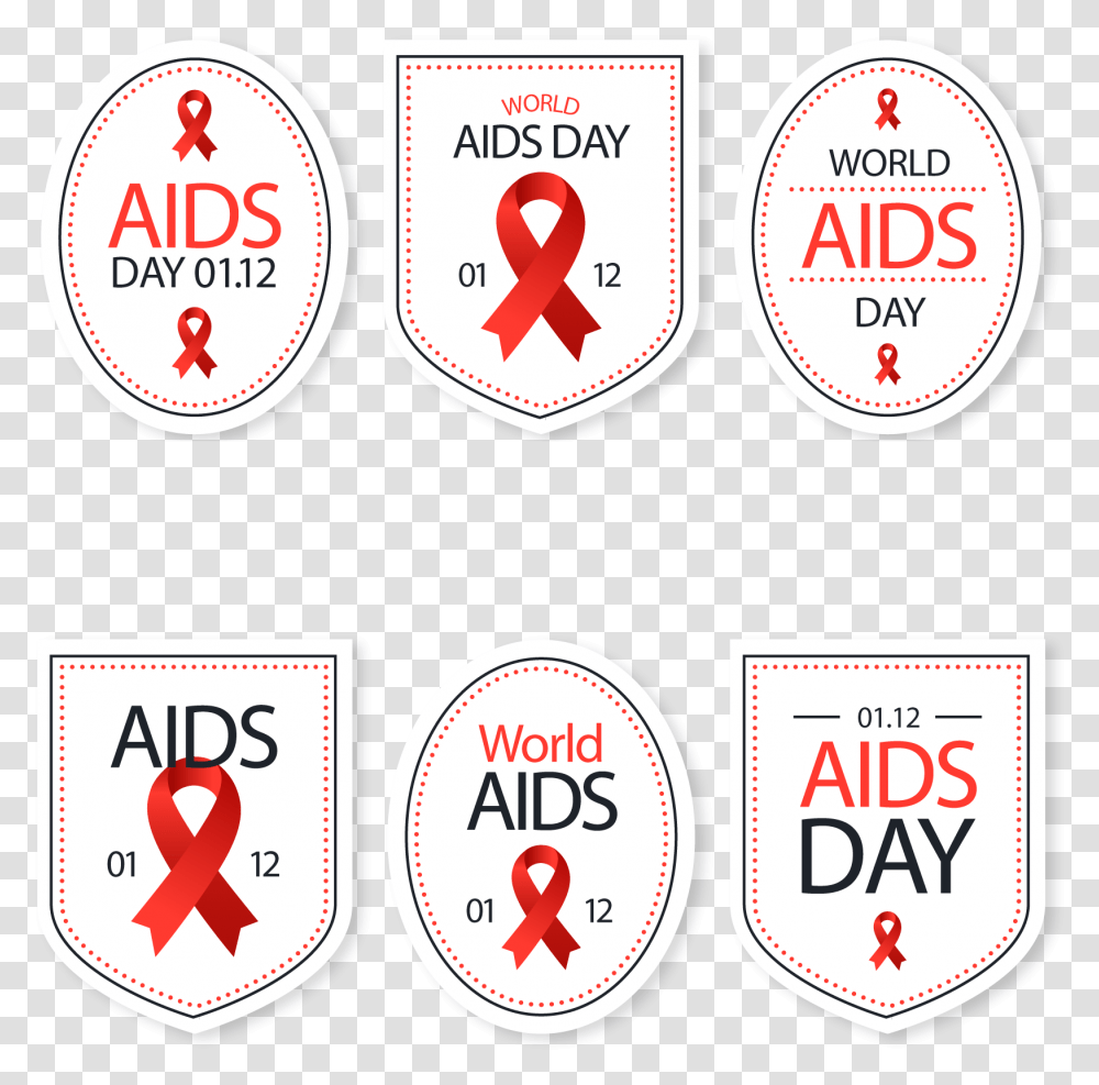 World Aids Day Red Ribbon Vector World Aids Day, Label, Sticker, Logo Transparent Png