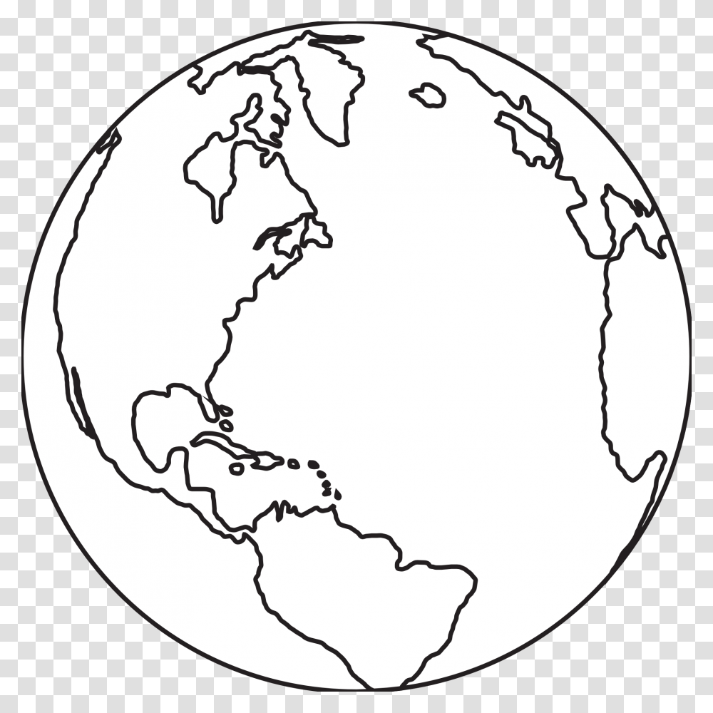 World Black And White Earth Clipart Free Images Circle, Outer Space, Astronomy, Universe, Planet Transparent Png