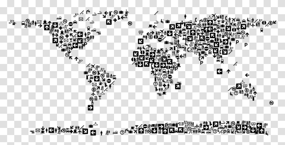 World Earth Map Borders Cartography Continents World Map With Icons, Alphabet, Face, Scoreboard Transparent Png