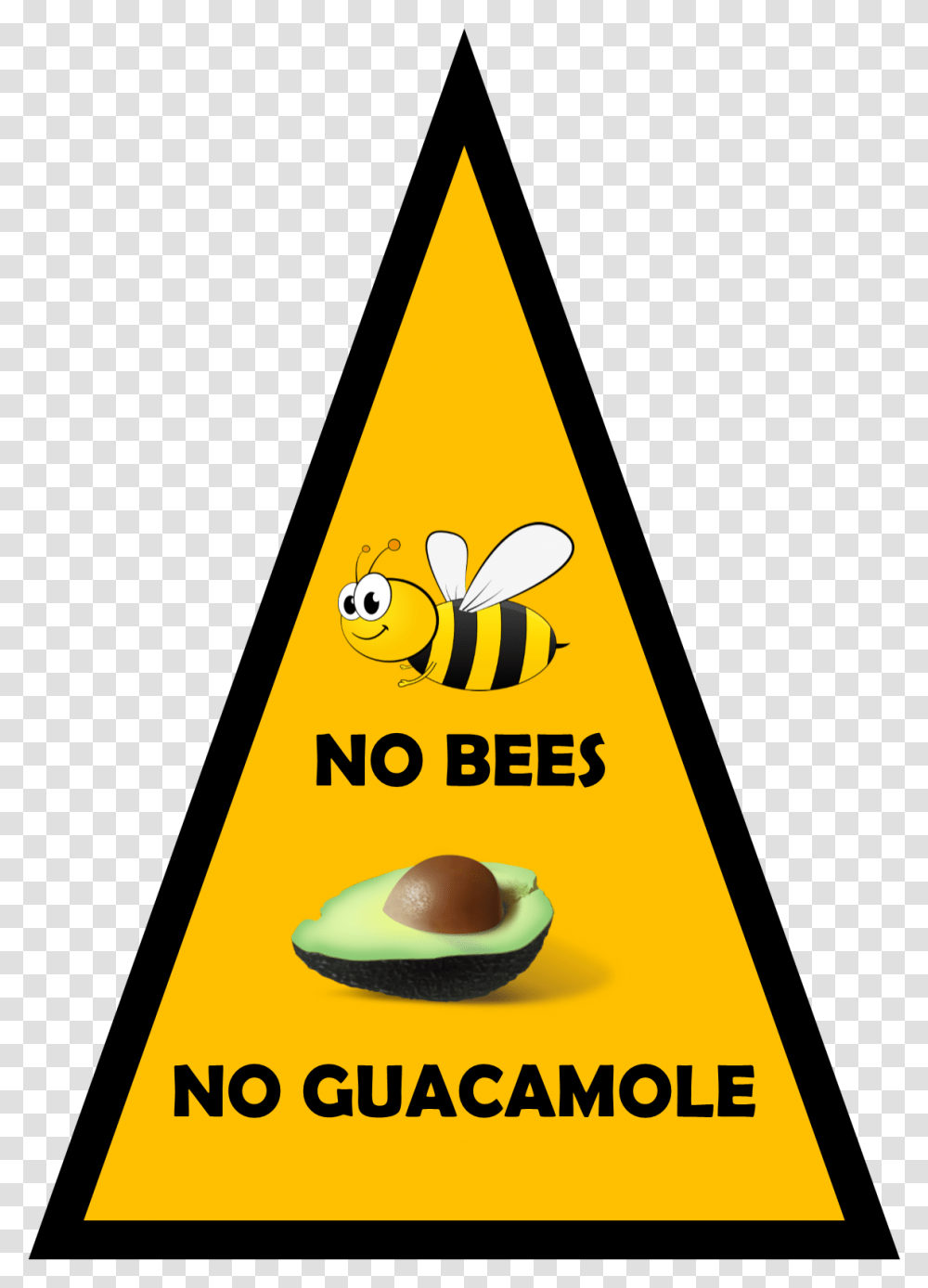 World Honey Bee Day Forklift Sign, Triangle, Cone, Plant, Food Transparent Png