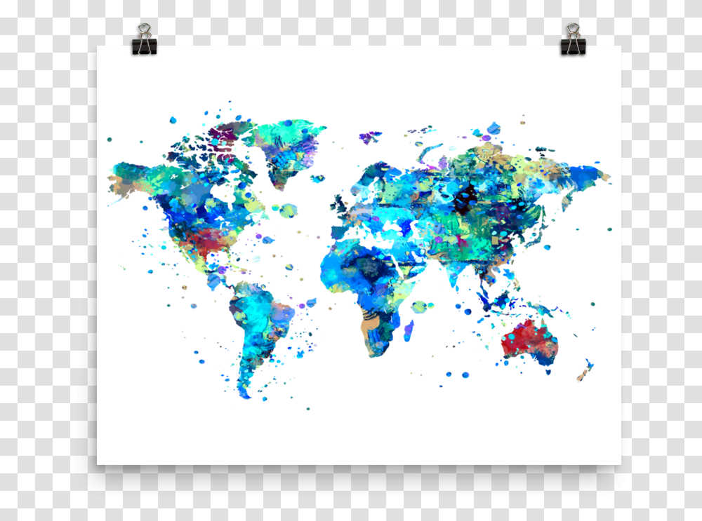 World Map 19 Colorful Art By Sharon Cummings, Diagram, Plot, Atlas, Painting Transparent Png