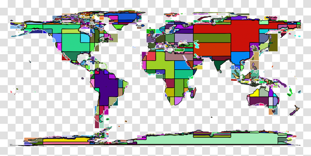 World Map Abstract Blocks Clip Arts, Diagram, Plot, Atlas, Neighborhood Transparent Png
