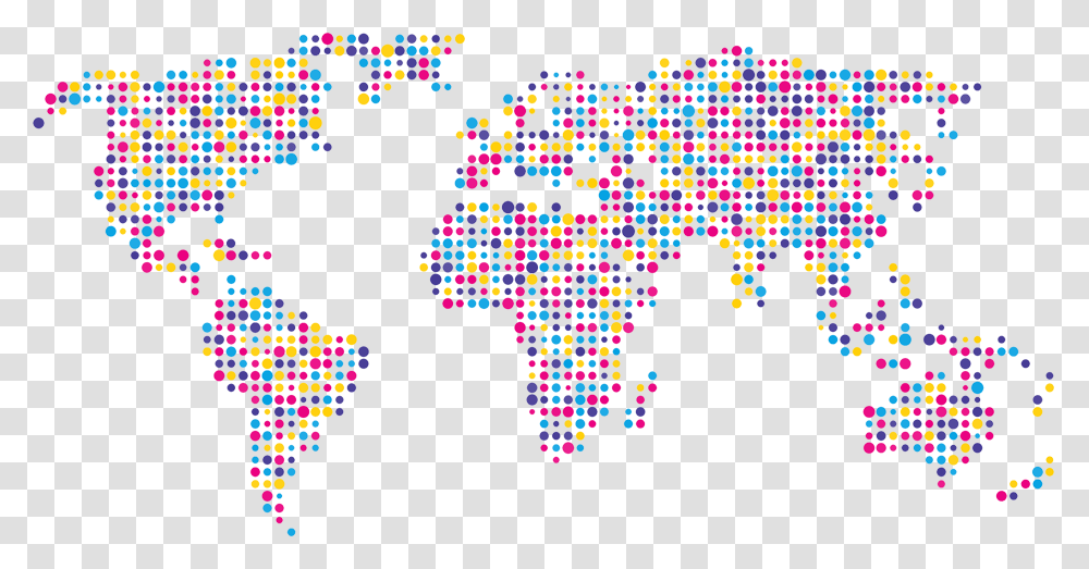 World Map Art World Map Dots, Purple Transparent Png