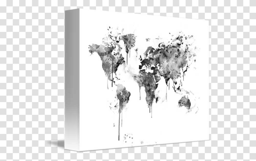 World Map Black And White World Map, Canvas, Plot, Diagram Transparent Png