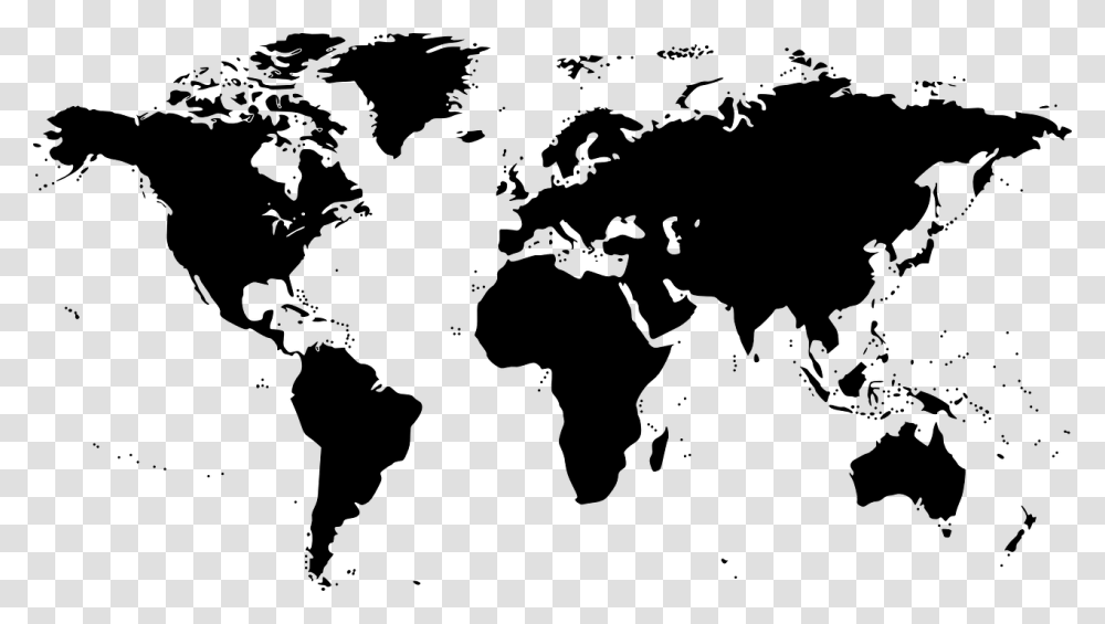 World Map Clipart Black And White, Gray, World Of Warcraft Transparent Png