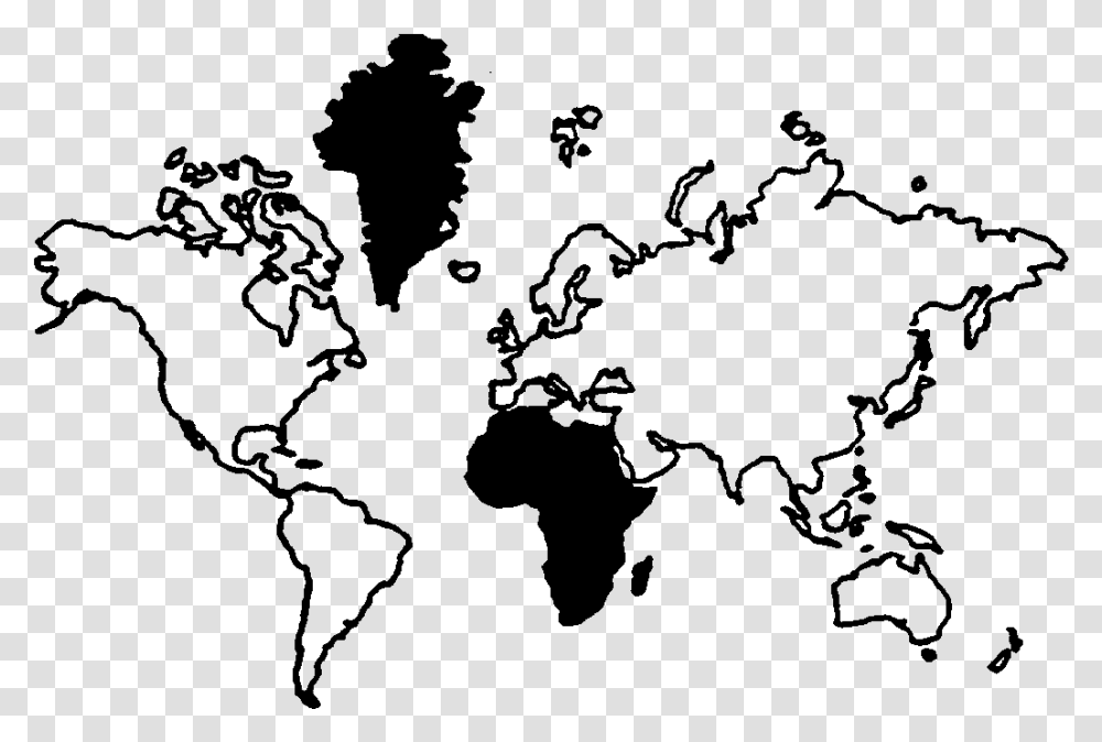 World Map Clipart World View Greenland Vs Africa Map, Gray, World Of Warcraft Transparent Png