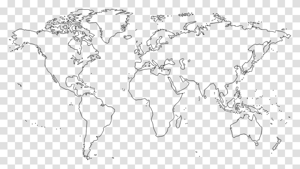 World Map Continent Country Geography Planet World Map Outline, Gray, World Of Warcraft Transparent Png